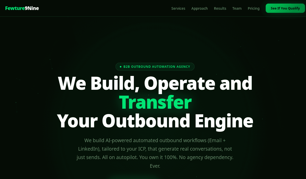 Fewture 9Nine live website homepage