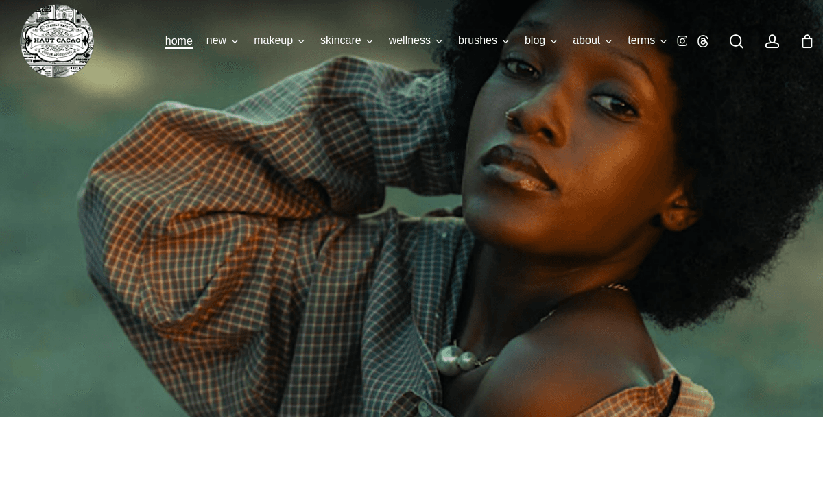 Haut Cosmetics live website homepage